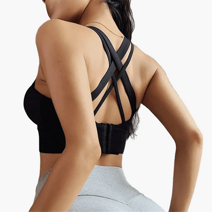 Damen Sport-BH mit Push-Up und Kreuzträger – Stilvoller Fitness-BH für intensives Training und Alltag