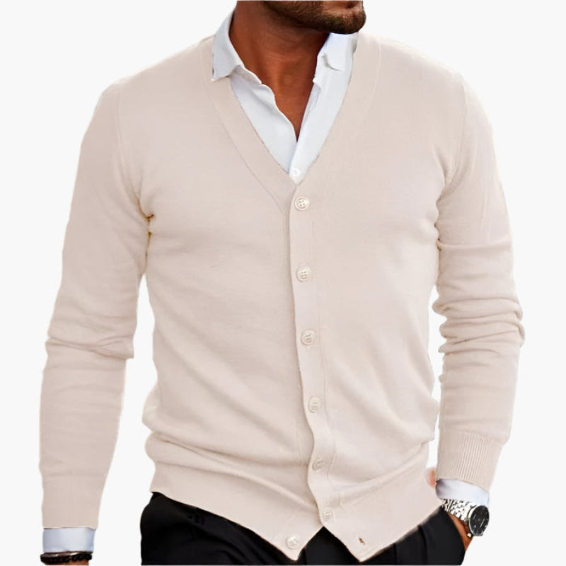 Herren Elegante Strick-Cardigan mit Knopfleiste – Klassischer Look für Büro & Freizeit
