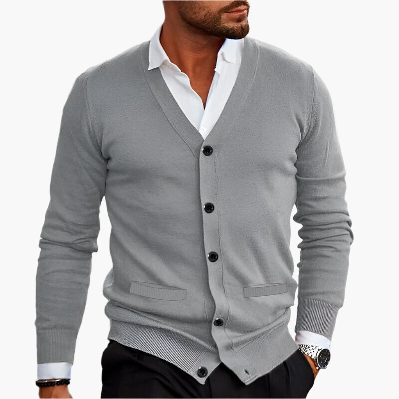 Herren Elegante Strick-Cardigan mit Knopfleiste – Klassischer Look für Büro & Freizeit