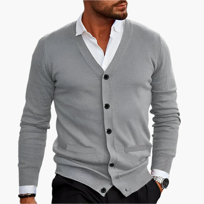 Herren Elegante Strick-Cardigan mit Knopfleiste – Klassischer Look für Büro & Freizeit
