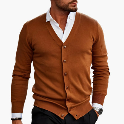 Herren Elegante Strick-Cardigan mit Knopfleiste – Klassischer Look für Büro & Freizeit