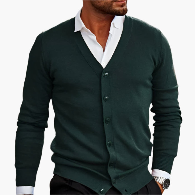 Herren Elegante Strick-Cardigan mit Knopfleiste – Klassischer Look für Büro & Freizeit