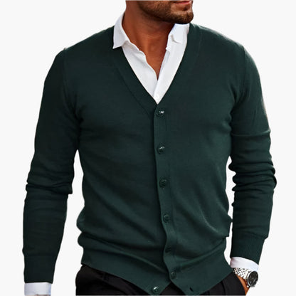 Herren Elegante Strick-Cardigan mit Knopfleiste – Klassischer Look für Büro & Freizeit