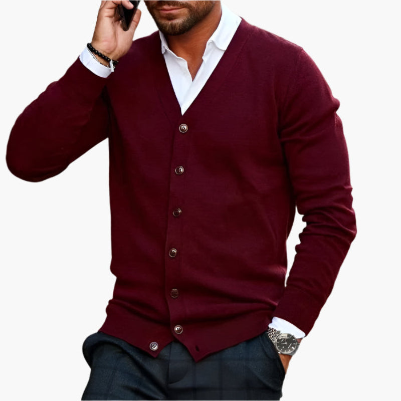 Herren Elegante Strick-Cardigan mit Knopfleiste – Klassischer Look für Büro & Freizeit