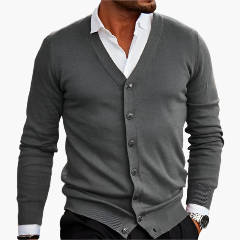 Herren Elegante Strick-Cardigan mit Knopfleiste – Klassischer Look für Büro & Freizeit