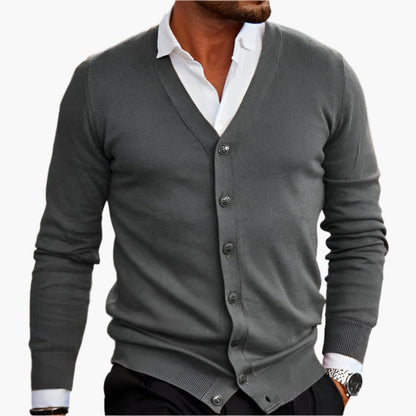 Herren Elegante Strick-Cardigan mit Knopfleiste – Klassischer Look für Büro & Freizeit