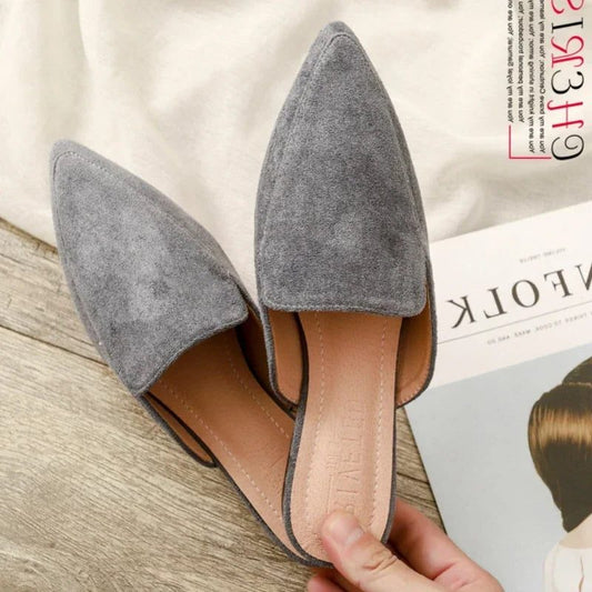 Damen Spitze Slipper Mules aus weichem Material