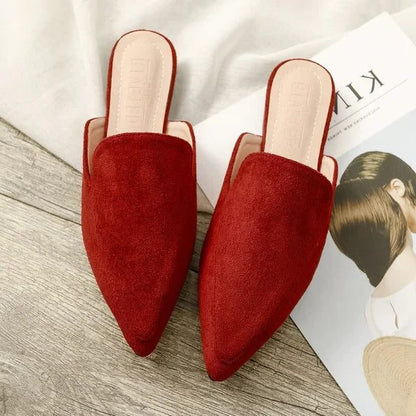 Damen Spitze Slipper Mules aus weichem Material