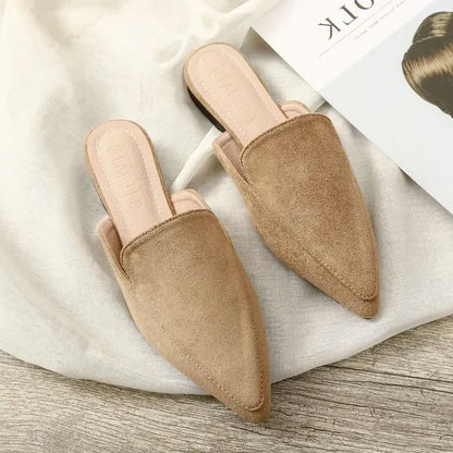 Damen Spitze Slipper Mules aus weichem Material