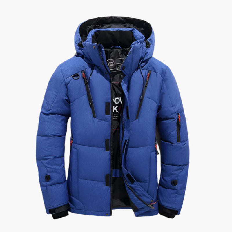 Herren-Steppjacke mit Kapuze und funktionalem Design