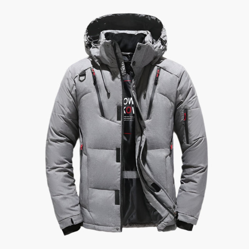Herren-Steppjacke mit Kapuze und funktionalem Design