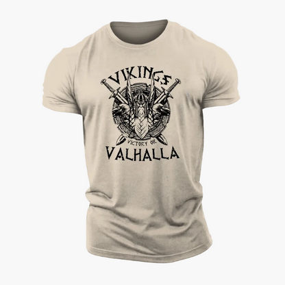 Herren T-Shirt Wikinger Valhalla – Vintage Print, Mythologie, Freizeit & Festival