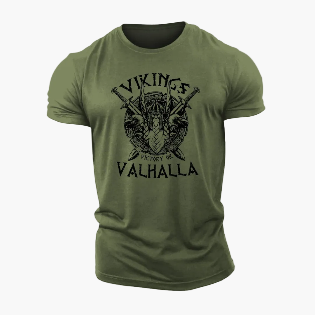 Herren T-Shirt Wikinger Valhalla – Vintage Print, Mythologie, Freizeit & Festival