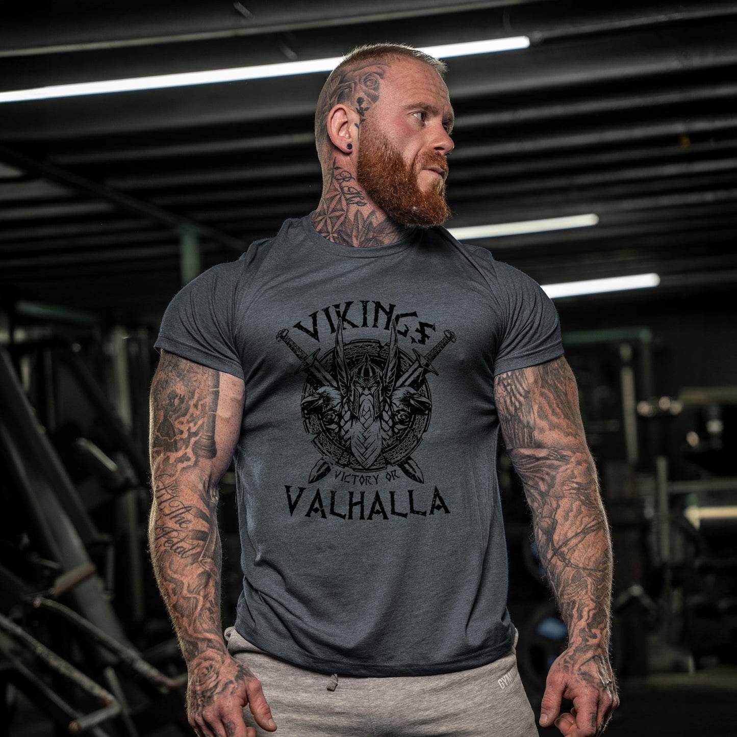 Herren T-Shirt Wikinger Valhalla – Vintage Print, Mythologie, Freizeit & Festival