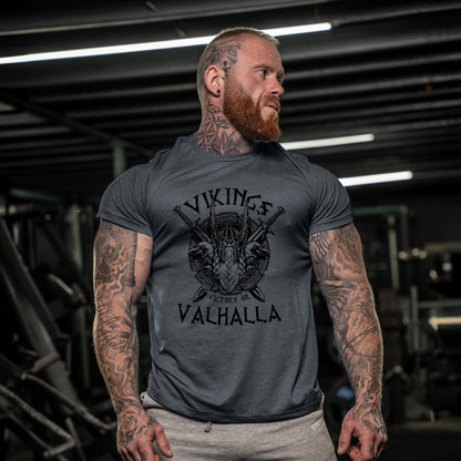 Herren T-Shirt Wikinger Valhalla – Vintage Print, Mythologie, Freizeit & Festival