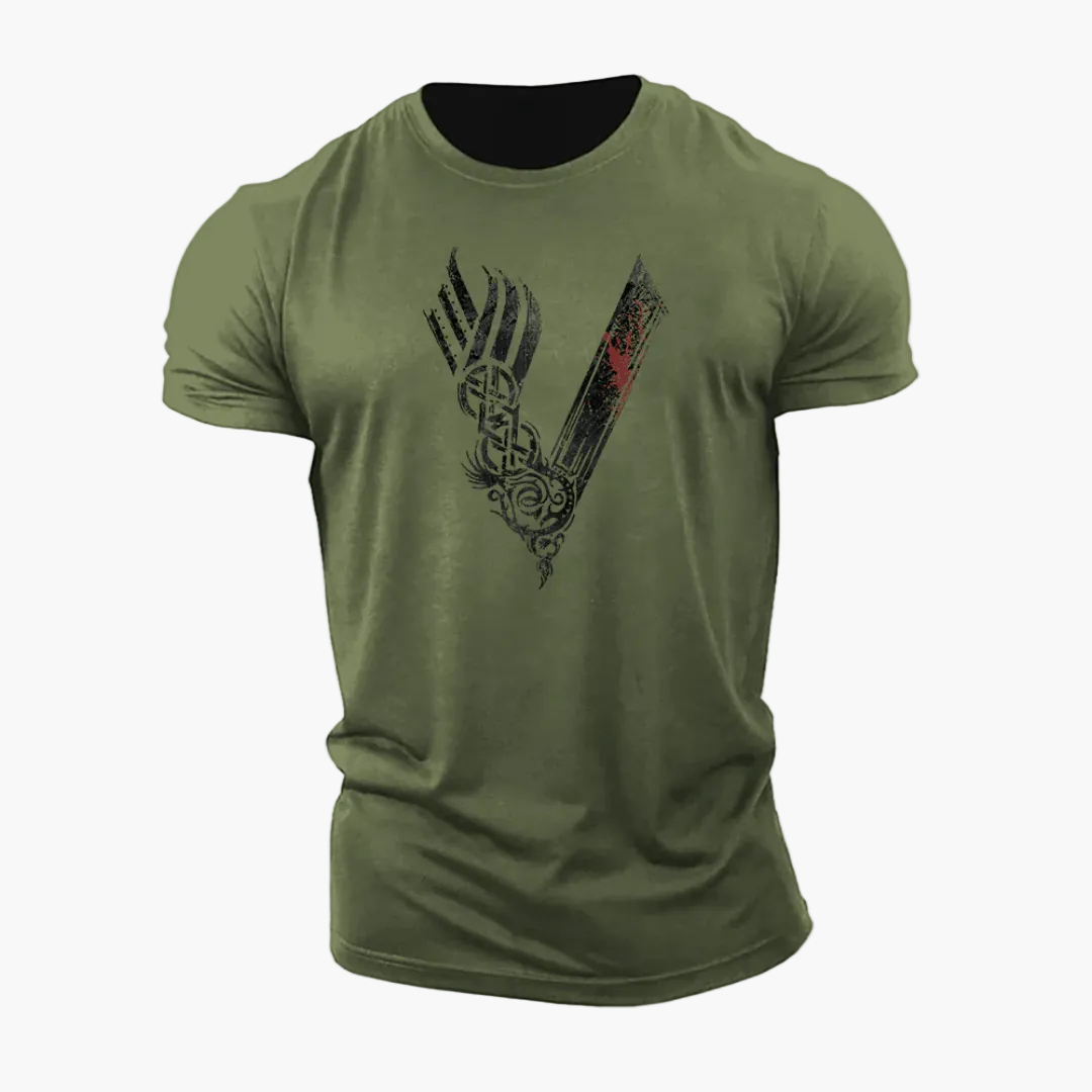 Herren T-Shirt Viking Warrior – Wikinger 3D Motiv, Fitness & Alltag, Statement-Style