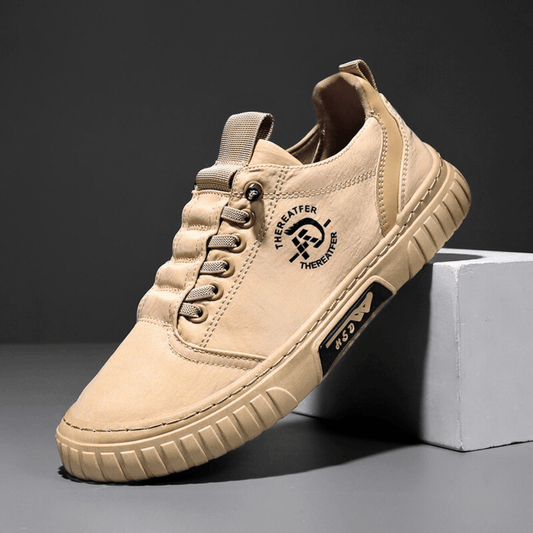 Herren Freizeitschuh Schnürschuh Canvas mit Profilsohle Khaki