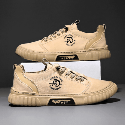 Herren Freizeitschuh Schnürschuh Canvas mit Profilsohle Khaki