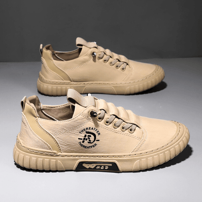 Herren Freizeitschuh Schnürschuh Canvas mit Profilsohle Khaki