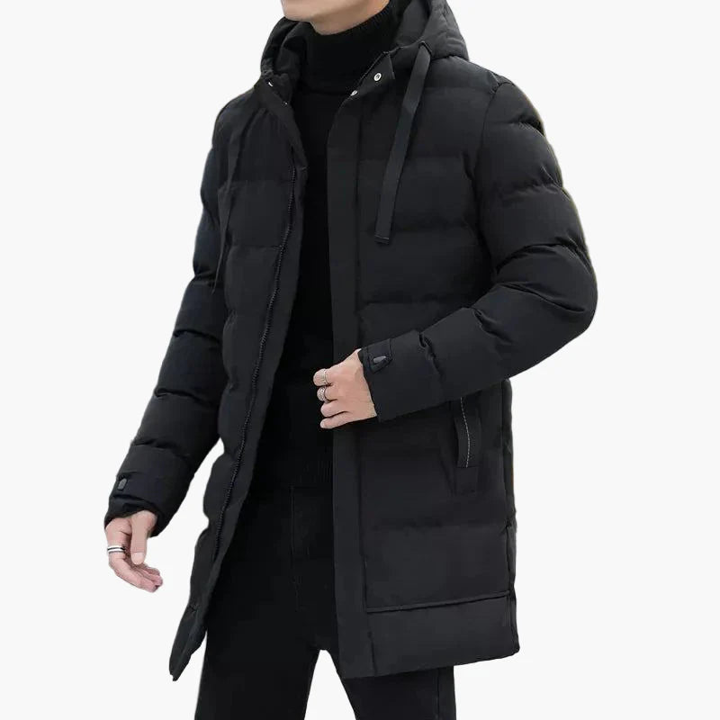 Herren Winter Steppmantel – Eleganter Langer Parka für kalte Tage