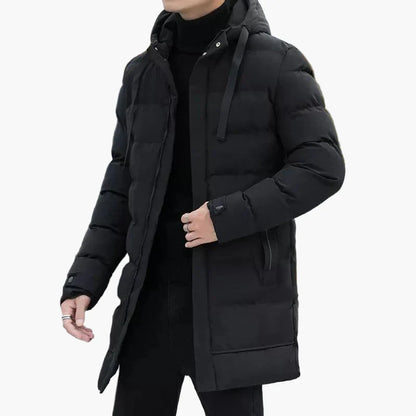 Herren Winter Steppmantel – Eleganter Langer Parka für kalte Tage