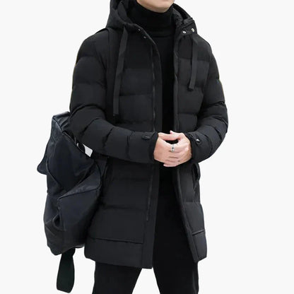 Herren Winter Steppmantel – Eleganter Langer Parka für kalte Tage