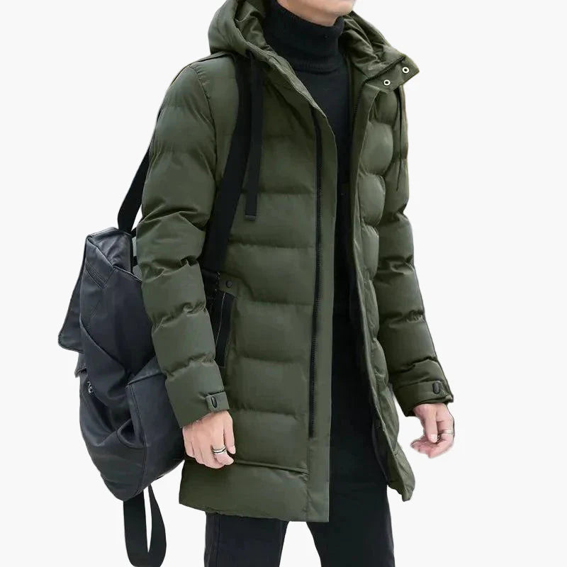 Herren Winter Steppmantel – Eleganter Langer Parka für kalte Tage