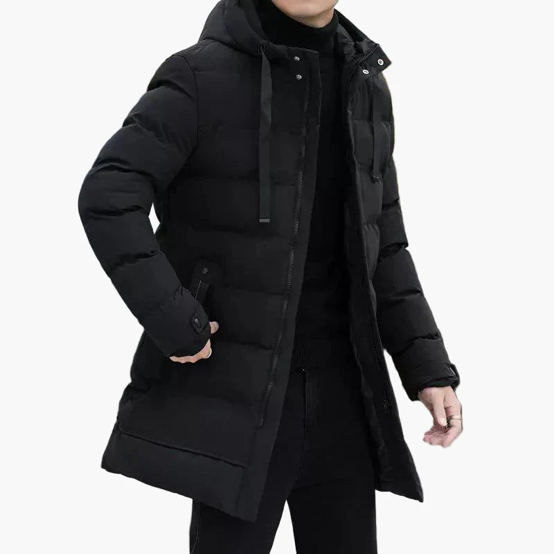 Herren Winter Steppmantel – Eleganter Langer Parka für kalte Tage