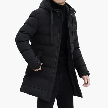 Herren Winter Steppmantel – Eleganter Langer Parka für kalte Tage