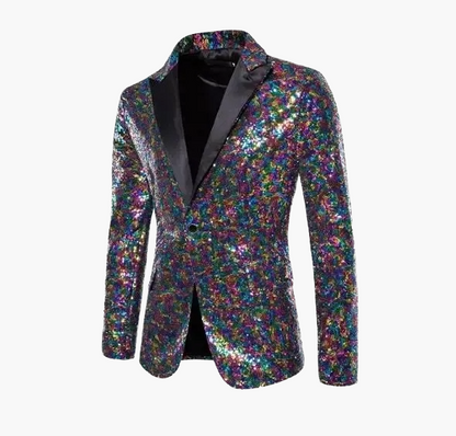 Herren Smoking Sakko mit Pailletten – Eleganter Party- und Event-Blazer