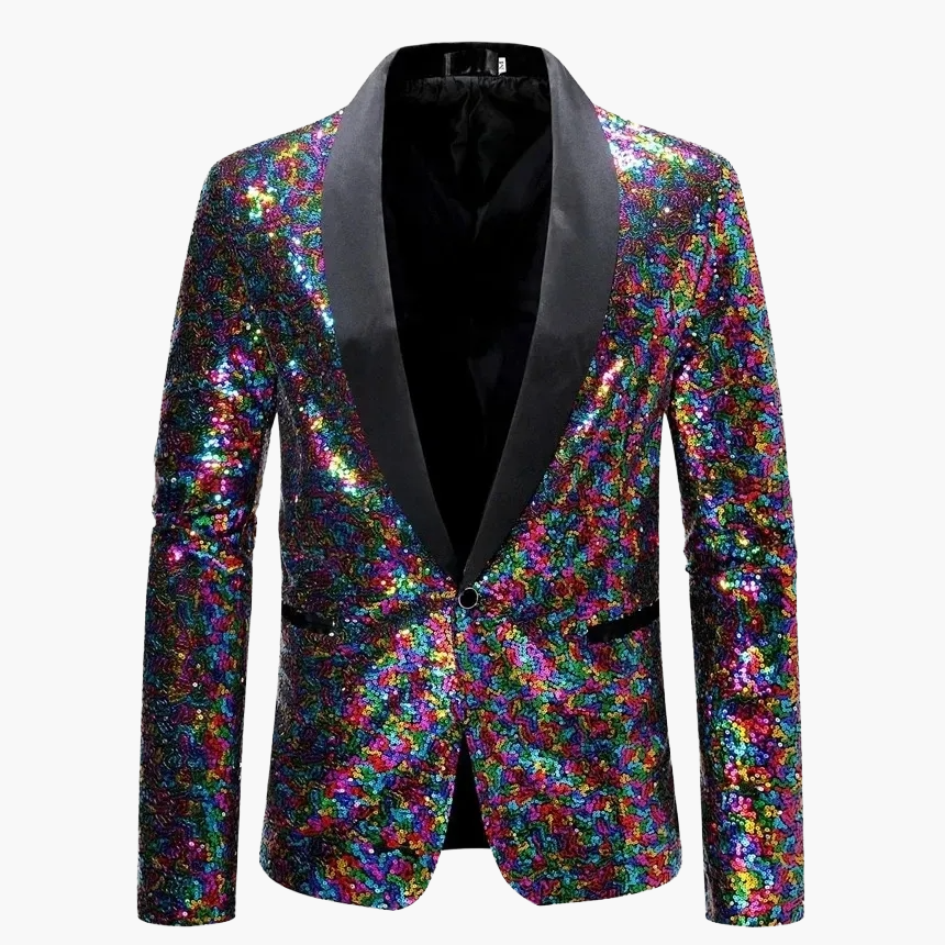 Herren Smoking Sakko mit Pailletten – Eleganter Party- und Event-Blazer