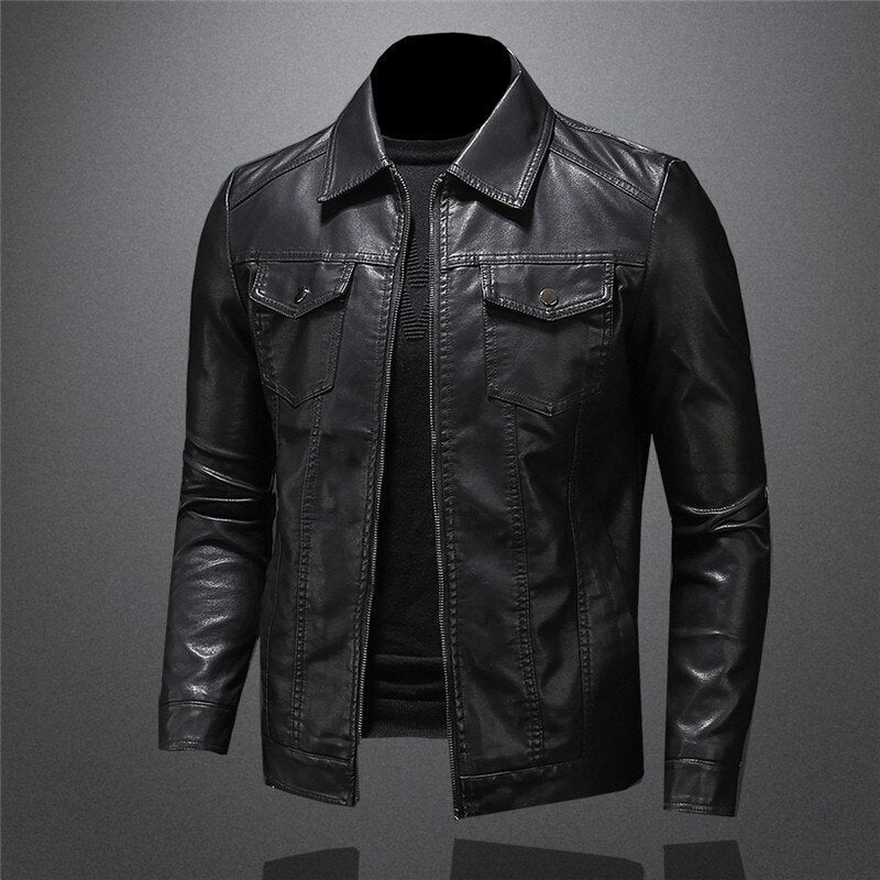 Herren Veganem Lederjacke im klassischen Design für stilvollen Alltag und besondere Anlässe