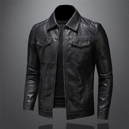 Herren Veganem Lederjacke im klassischen Design für stilvollen Alltag und besondere Anlässe