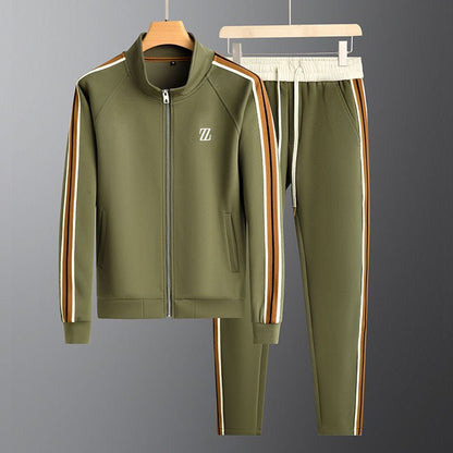 Herren Trainingsanzug 2-teilig Set Sport Freizeit Jogginganzug mit Reißverschlussjacke und Jogginghose