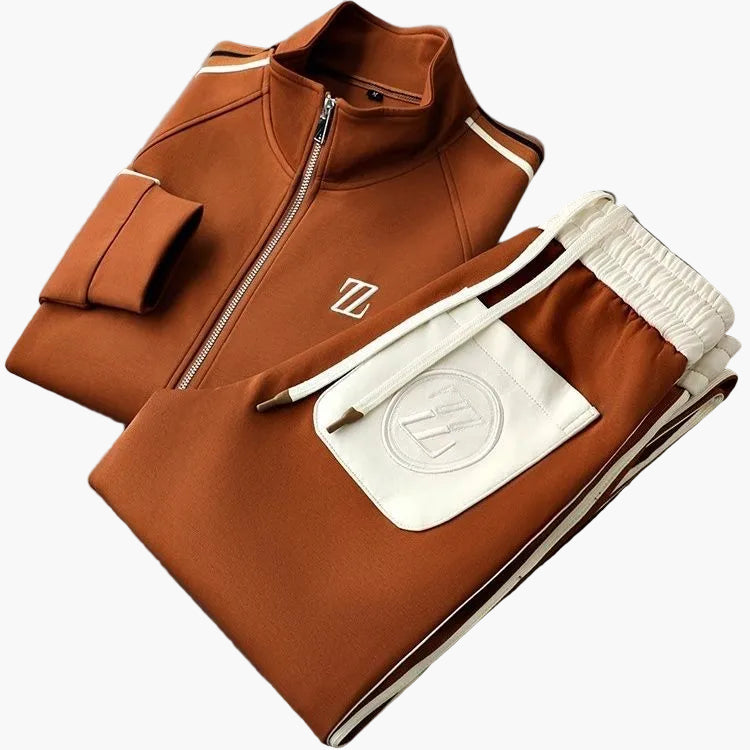 Herren Trainingsanzug 2-teilig Set Sport Freizeit Jogginganzug mit Reißverschlussjacke und Jogginghose