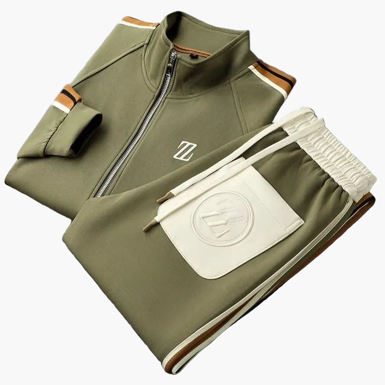 Herren Trainingsanzug 2-teilig Set Sport Freizeit Jogginganzug mit Reißverschlussjacke und Jogginghose