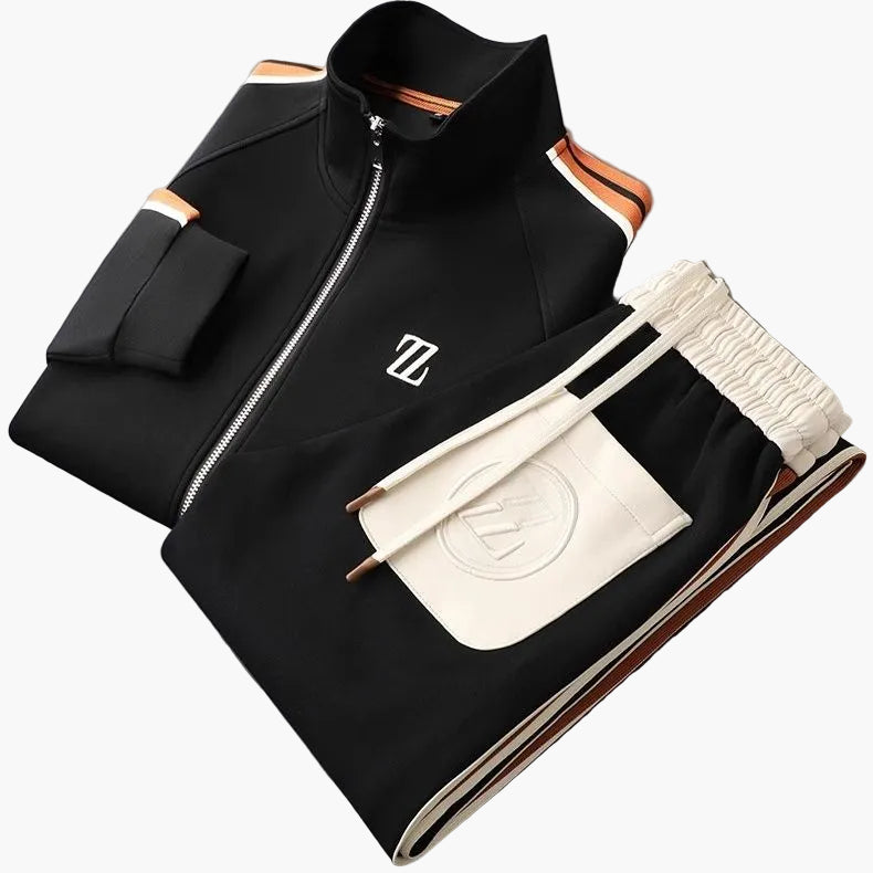 Herren Trainingsanzug 2-teilig Set Sport Freizeit Jogginganzug mit Reißverschlussjacke und Jogginghose