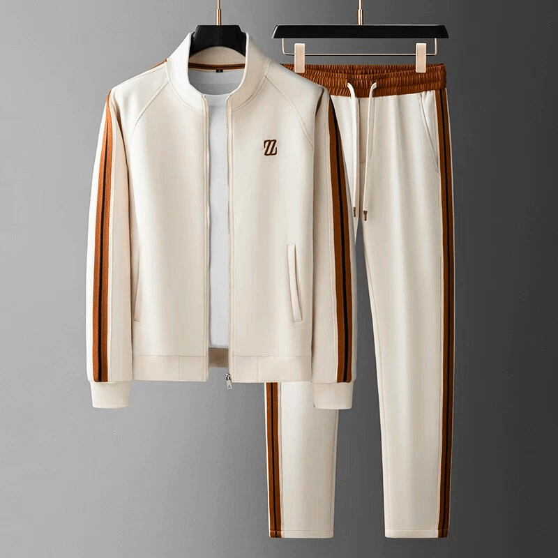 Herren Trainingsanzug 2-teilig Set Sport Freizeit Jogginganzug mit Reißverschlussjacke und Jogginghose