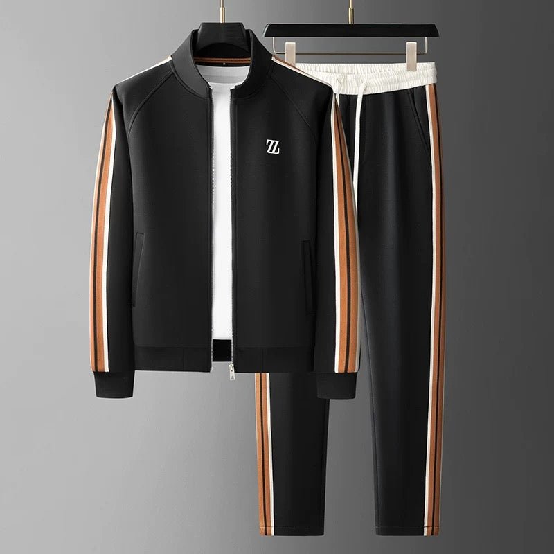 Herren Trainingsanzug 2-teilig Set Sport Freizeit Jogginganzug mit Reißverschlussjacke und Jogginghose