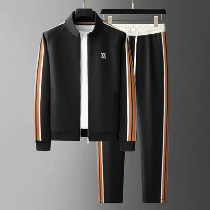 Herren Trainingsanzug 2-teilig Set Sport Freizeit Jogginganzug mit Reißverschlussjacke und Jogginghose