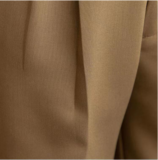 Herren Bundfaltenhose Beige Kurz Geschnitten Casual Business